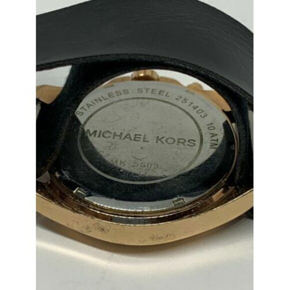 MICHAEL KORS MK5503 Bradshaw Women's Leather Analog Rose Gold Dial Watch ZW23 - Picture 7 of 8